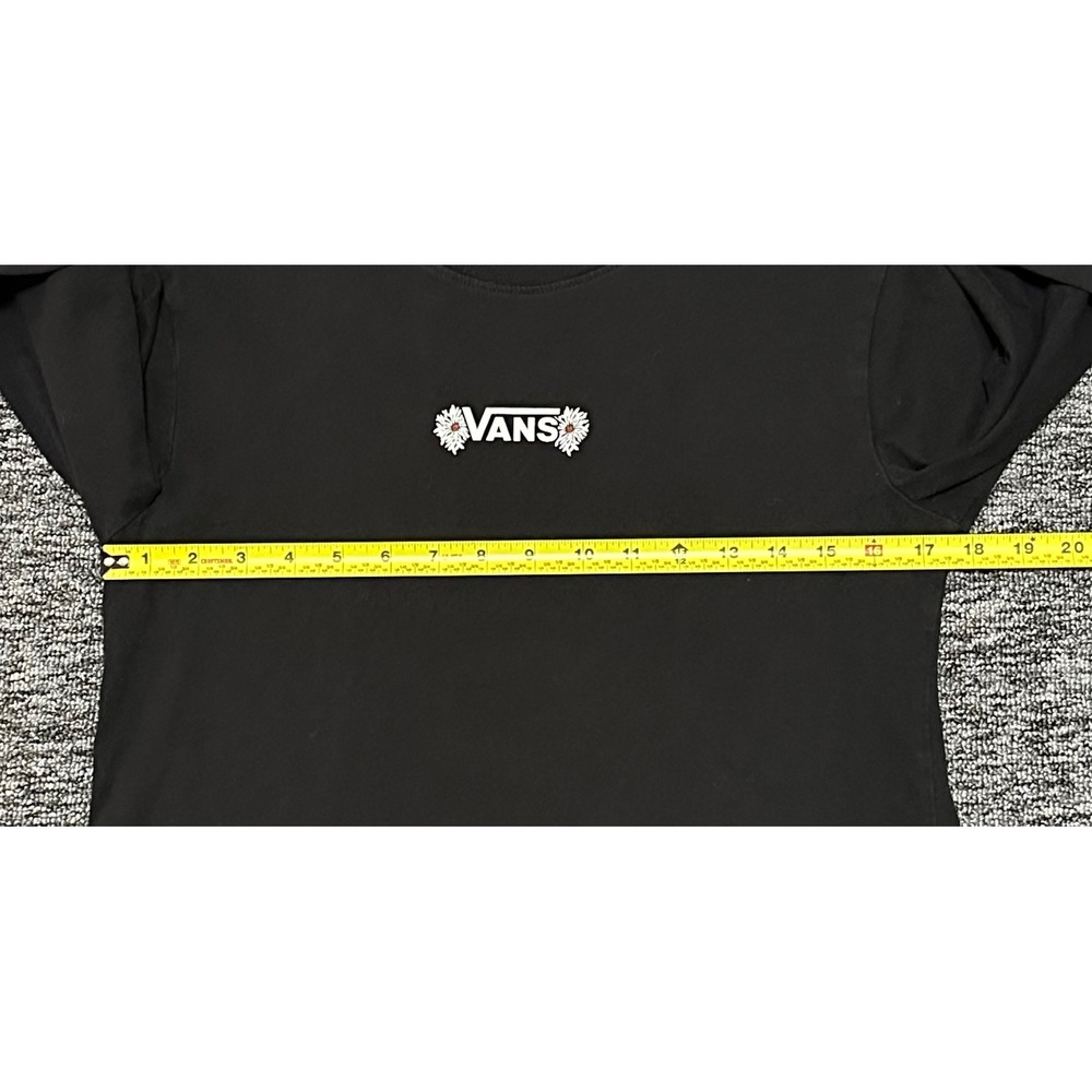 Vans Mens Small Black Long Sleeve Graphic T-Shirt Daisy Checkerboard VN0A4QABBLK - Picture 7 of 9